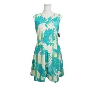 Just Taylor Floral Tropical Print Pleated Sleeveless Dress NWT Size 8